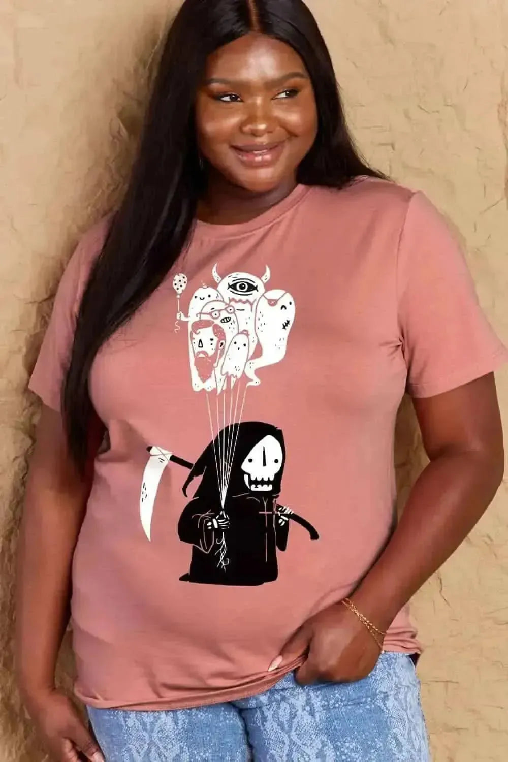 Simply Love Full Size Death Graphic T-Shirt - Bad Moms Club