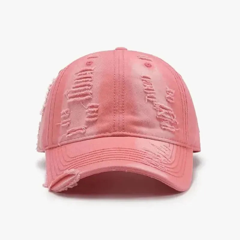 Distressed Adjustable Cotton Baseball Cap - Bad Moms Club
