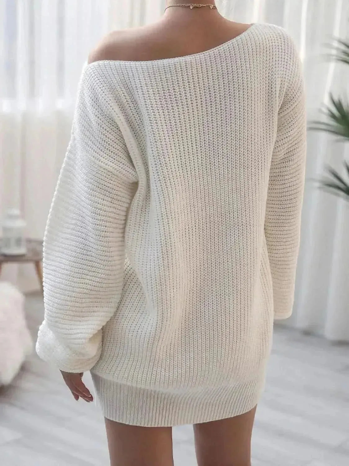 Rib-Knit Mini Sweater Dress - Bad Moms Club