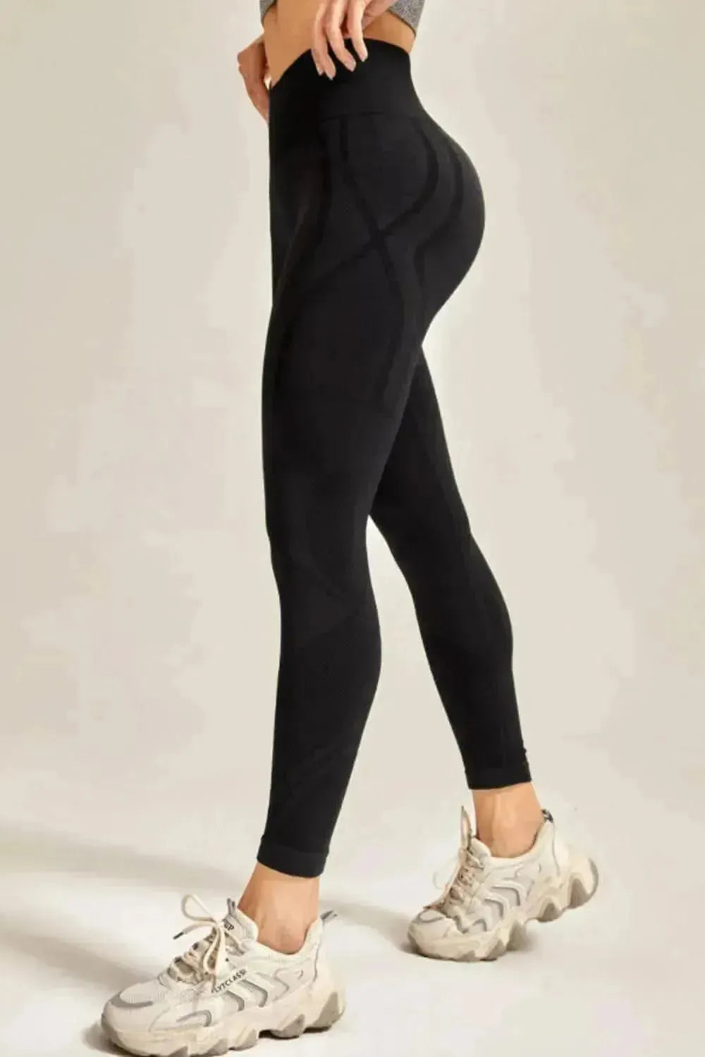 Wide Waistband Long Active Pants - Bad Moms Club