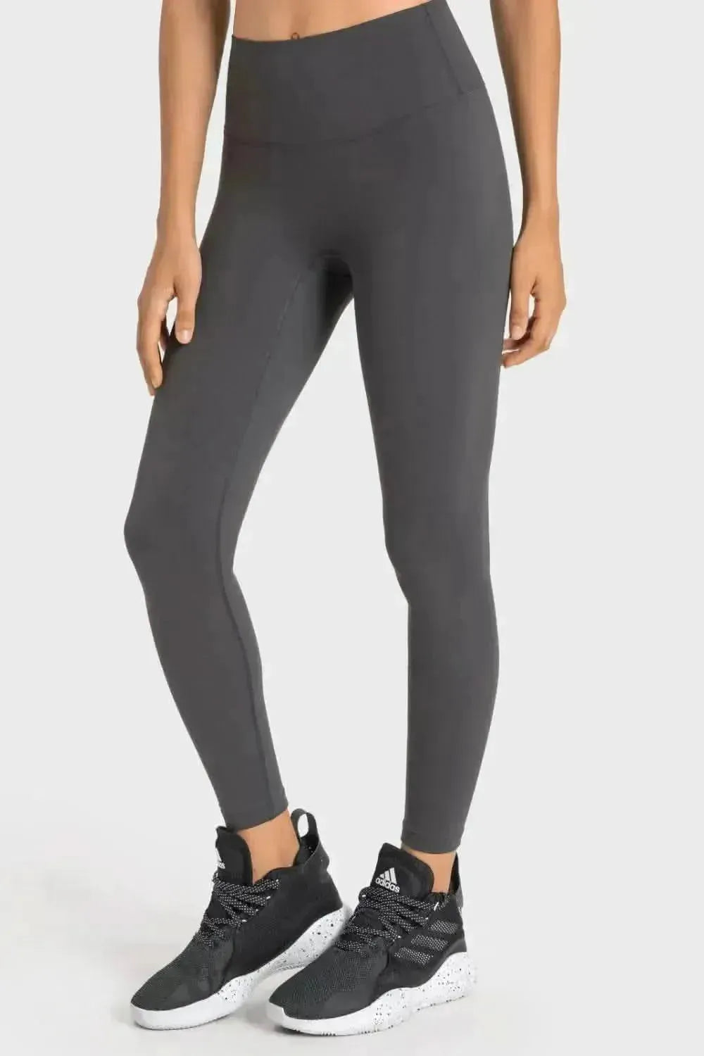 High-Rise Wide Waistband Yoga Leggings - Bad Moms Club