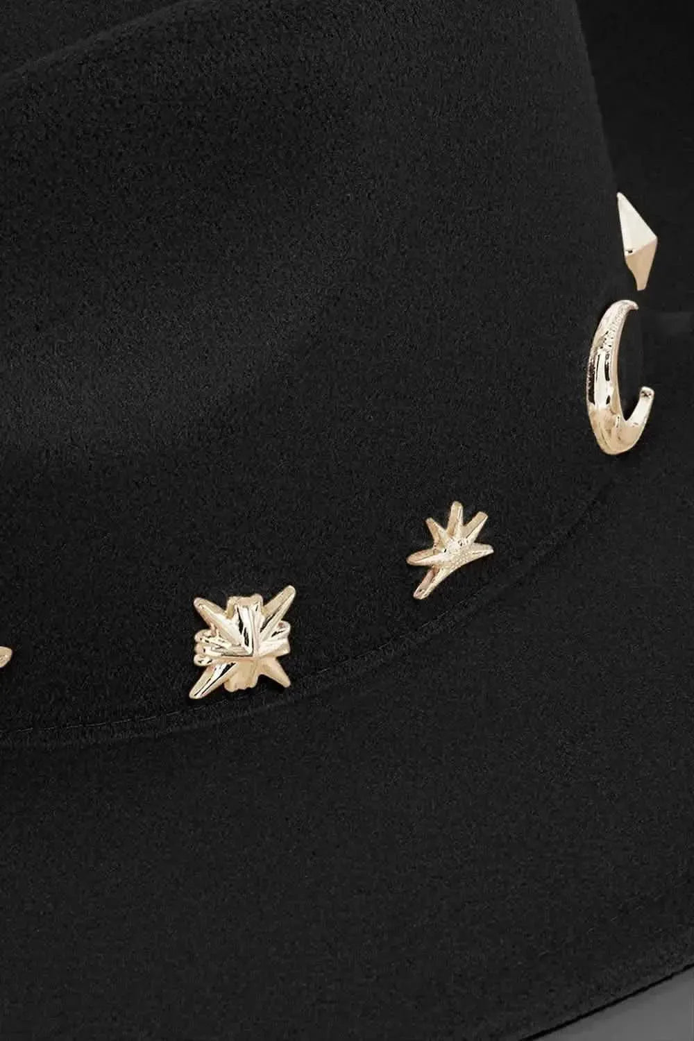 Fame Studded Sun Moon Star Fedora Hat - Bad Moms Club