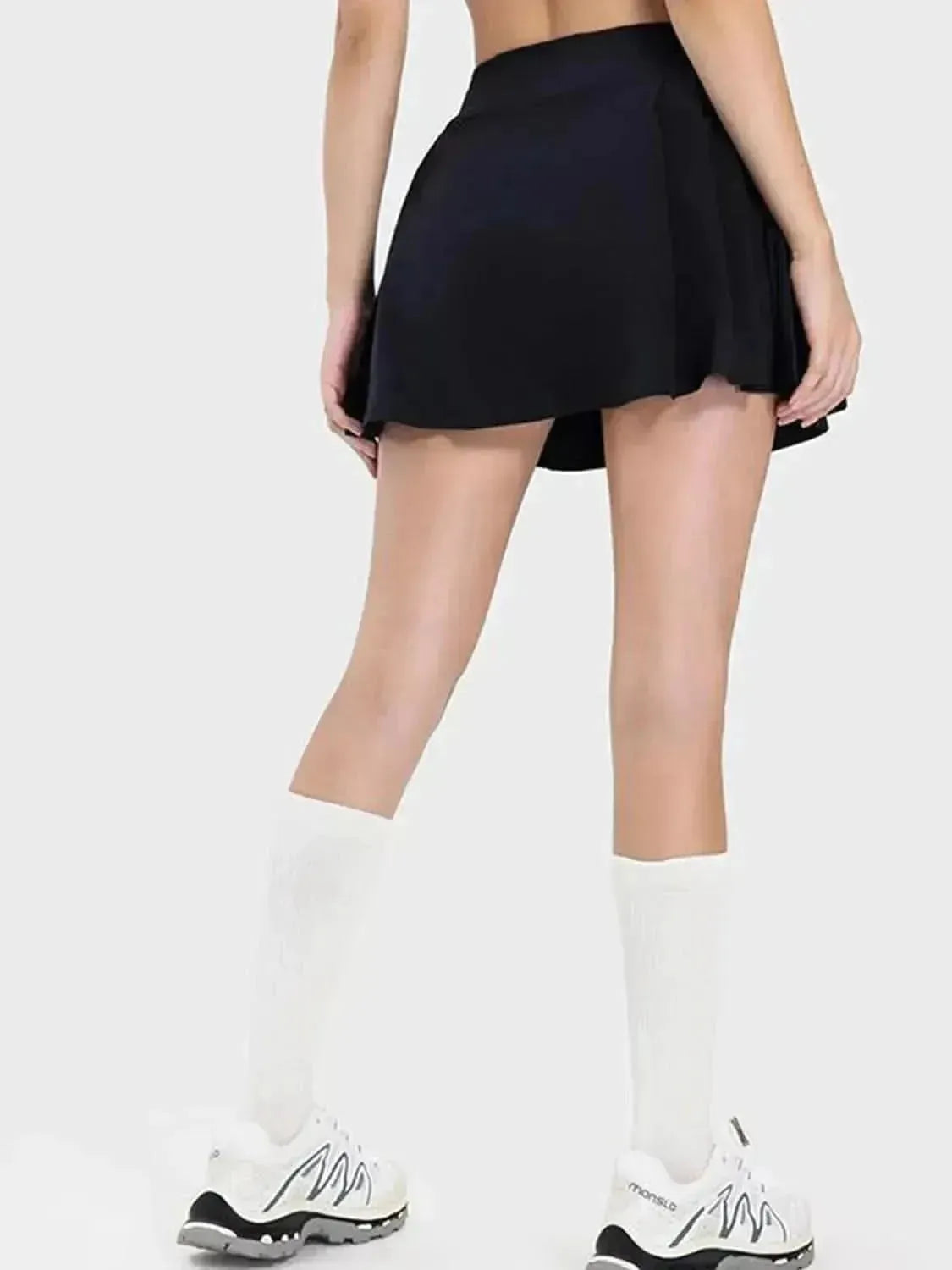 Pleated Detail Mid-Rise Waist Active Skirt - Bad Moms Club