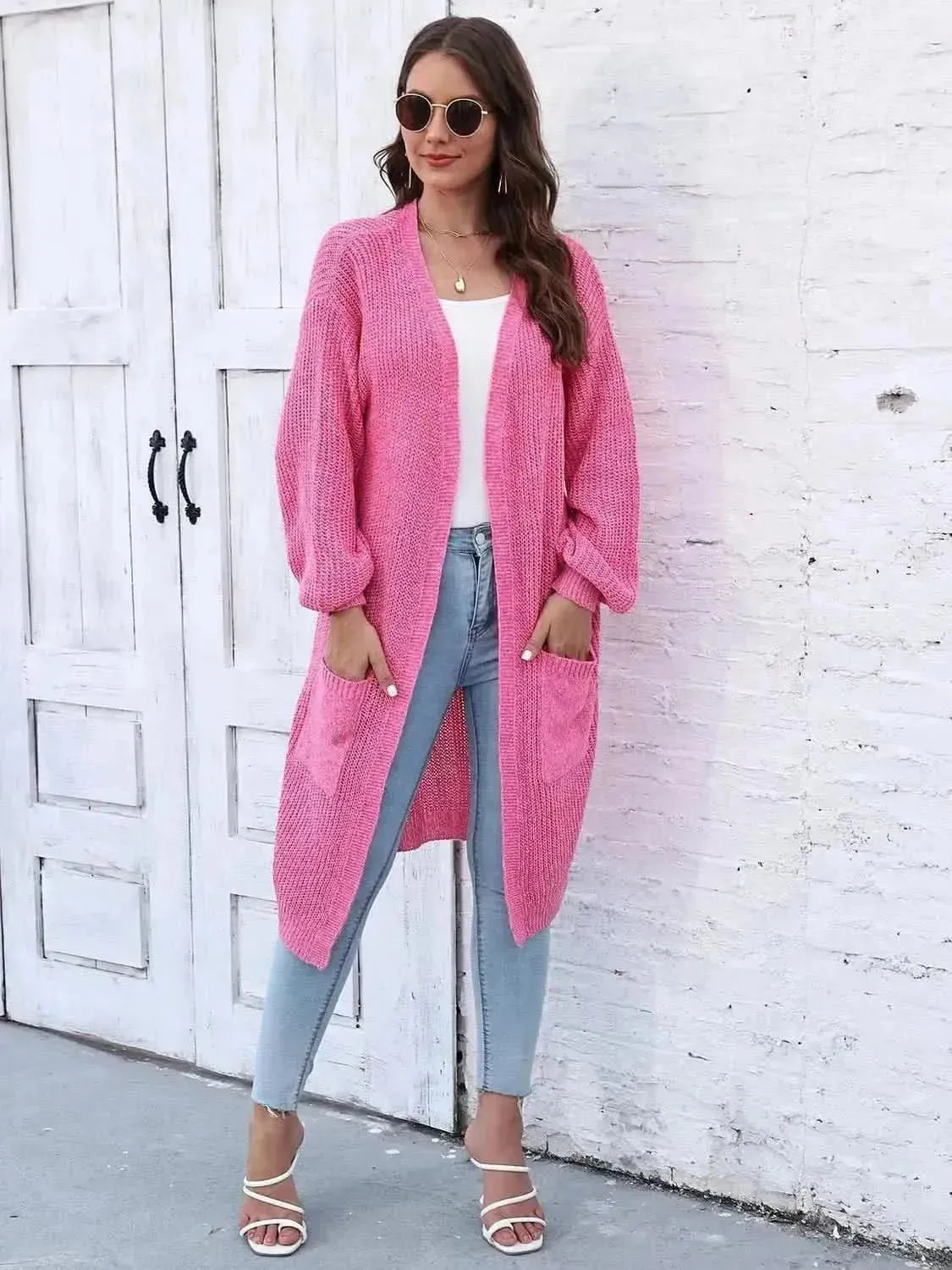 Open Front Longline Cardigan with Pockets - Bad Moms Club