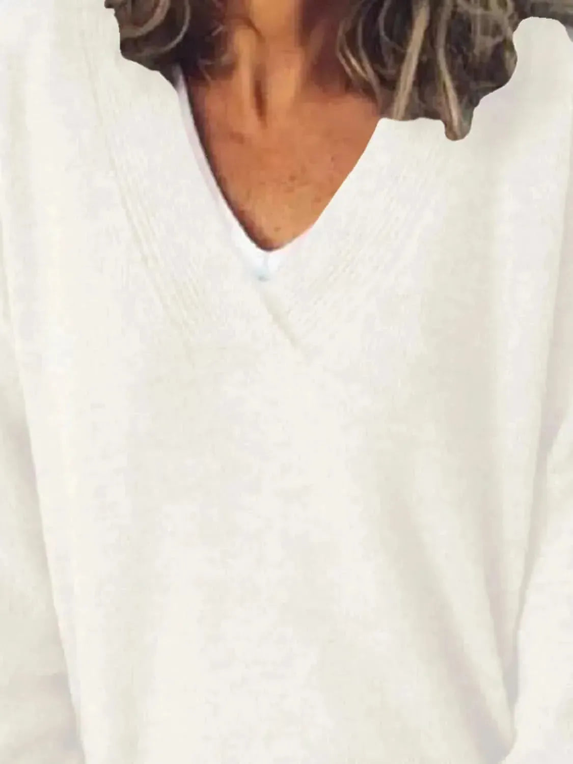V-Neck Dropped Shoulder Sweater - Bad Moms Club