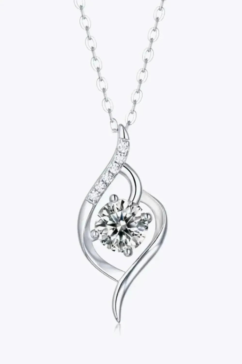 Platinum-Plated 1 Carat Moissanite Pendant Necklace - Bad Moms Club