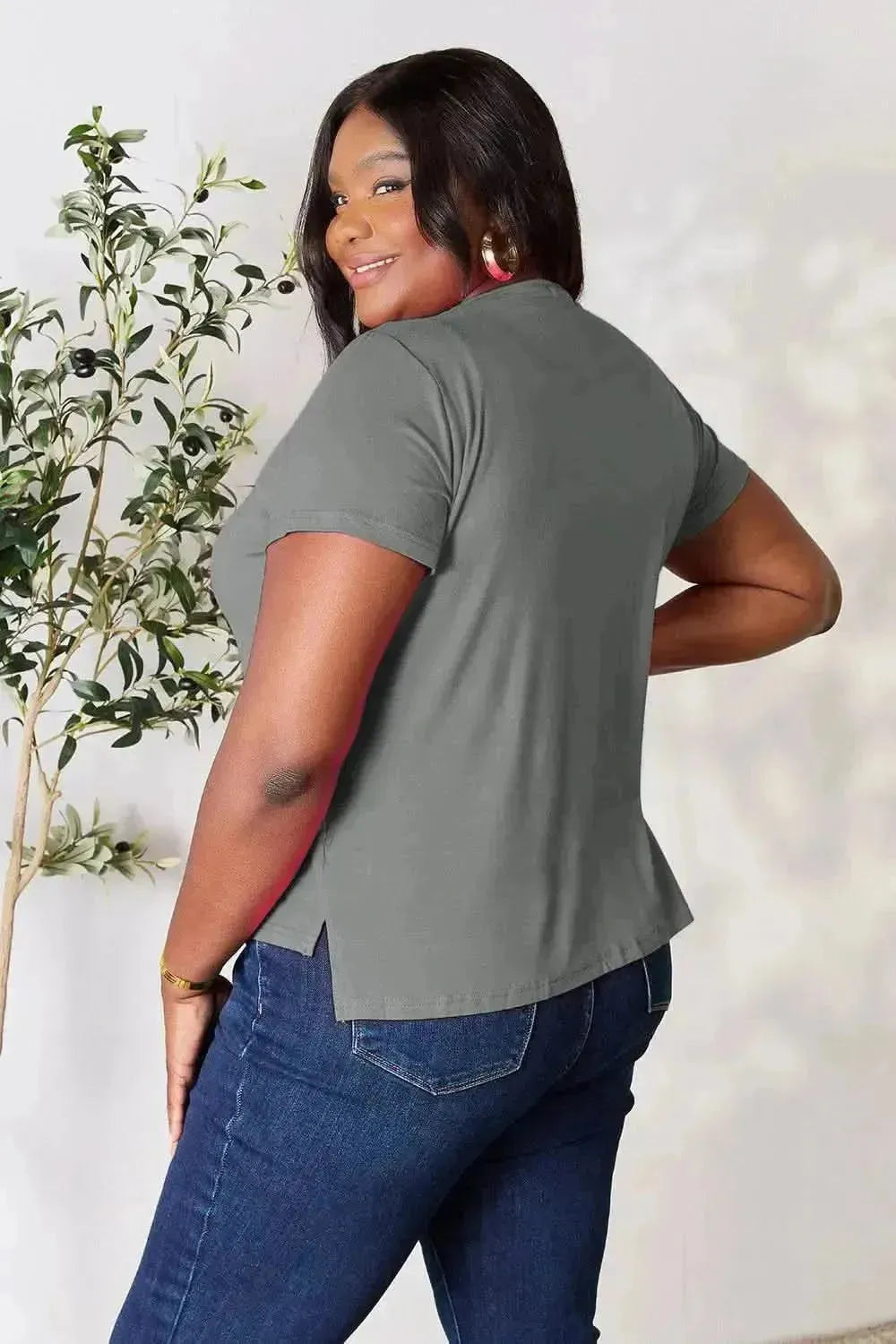 Basic Bae Full Size Round Neck Short Sleeve T-Shirt - Bad Moms Club