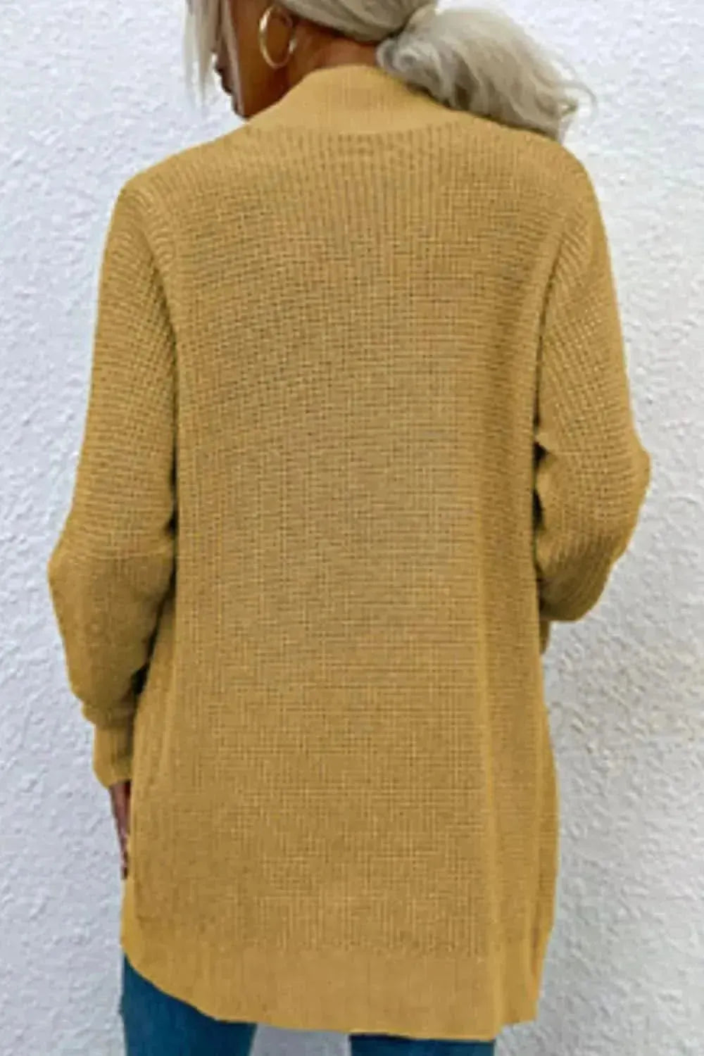 Open Front Rib-Knit Cardigan with Pockets - Bad Moms Club