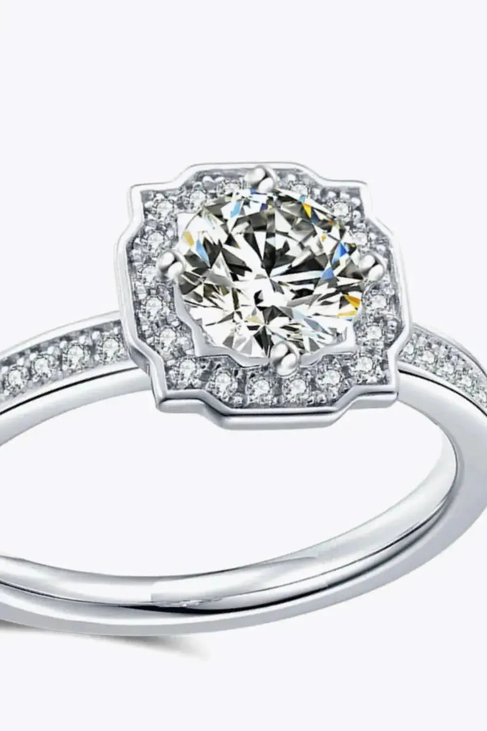 1 Carat Moissanite Platinum-Plated Ring - Bad Moms Club