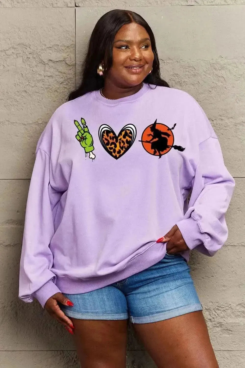 Simply Love Full Size Drop Shoulder Graphic Sweatshirt - Bad Moms Club
