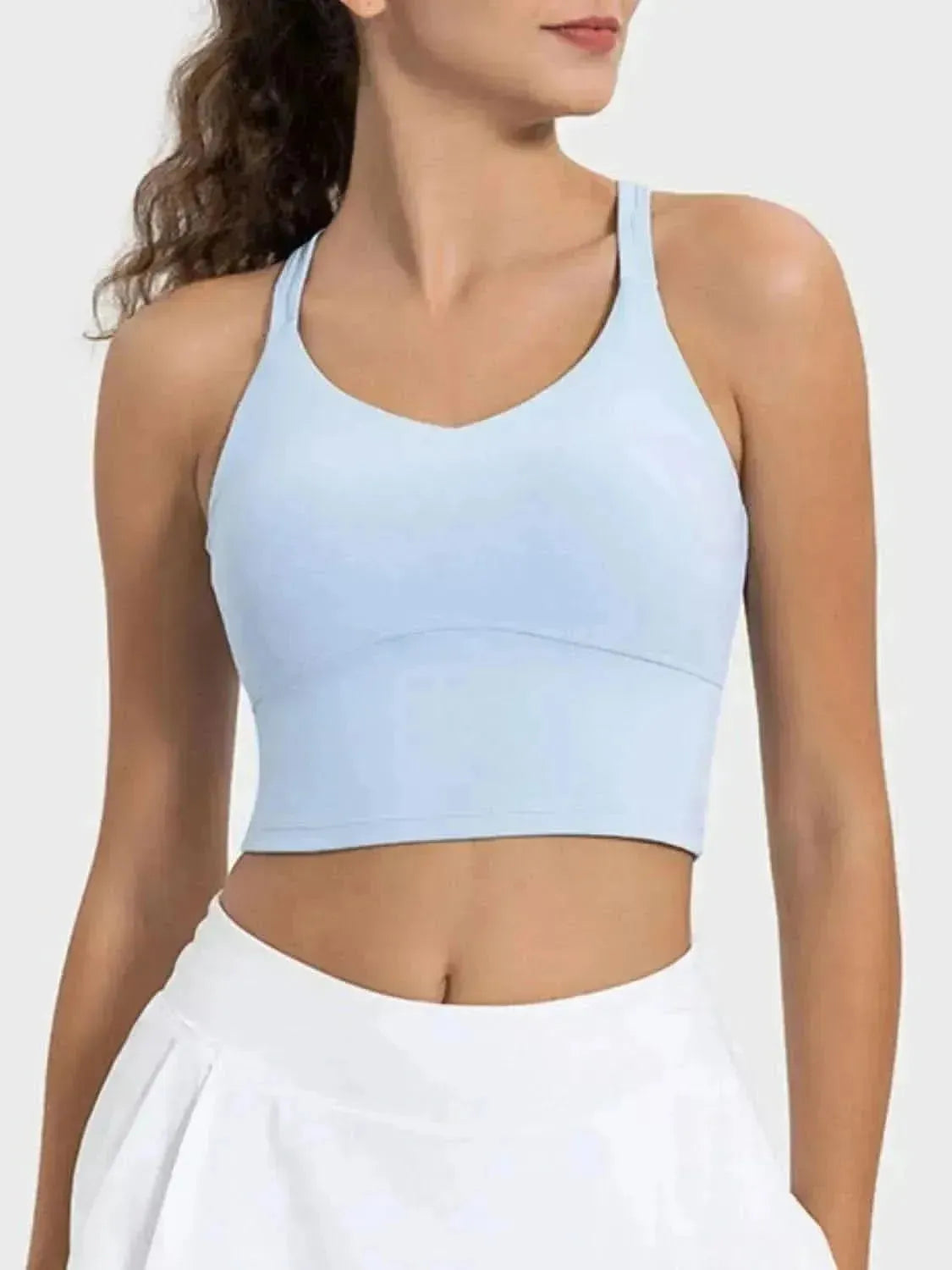 Crisscross Round Neck Active Tank - Bad Moms Club