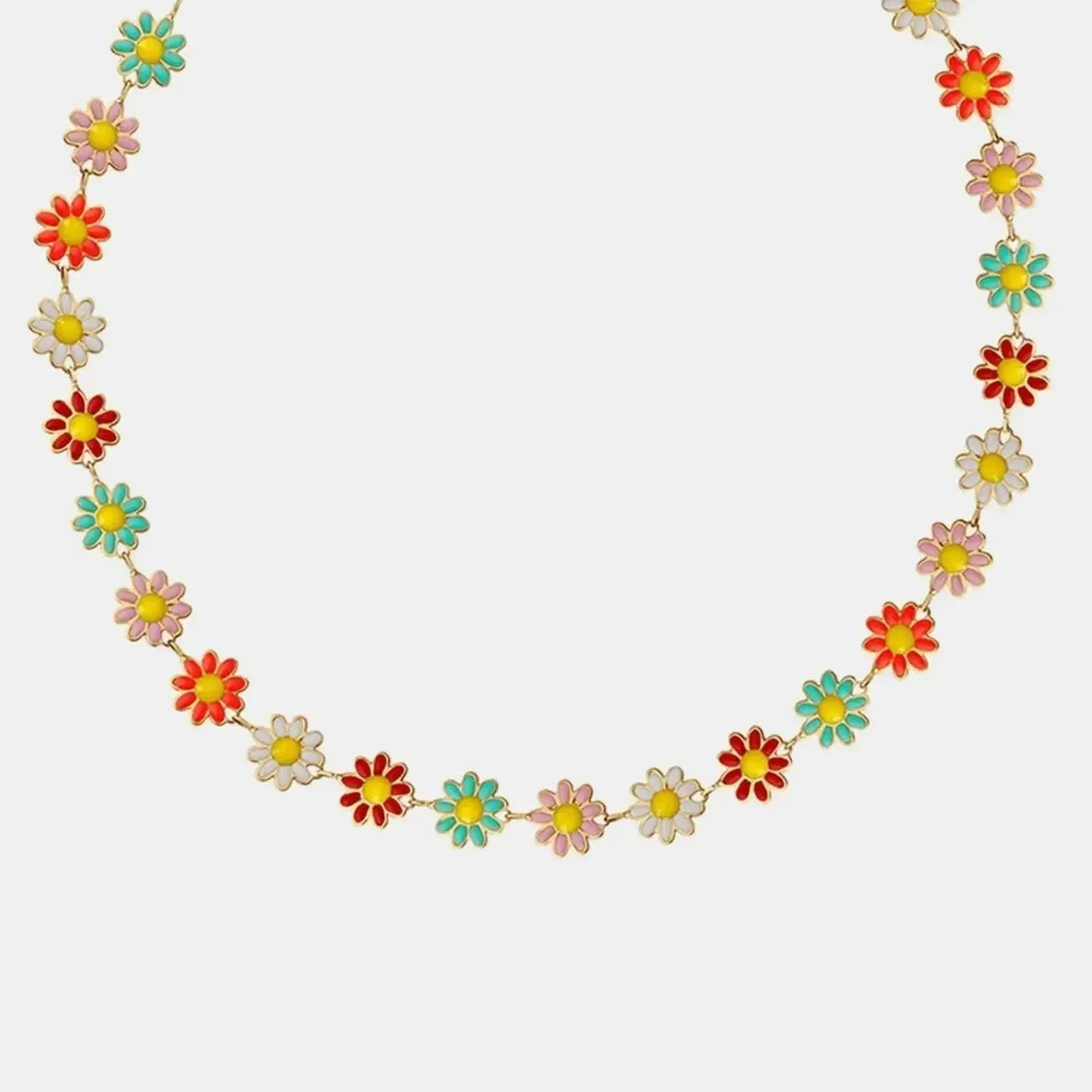 Titanium Steel Oil Drip Flower Necklace - Bad Moms Club
