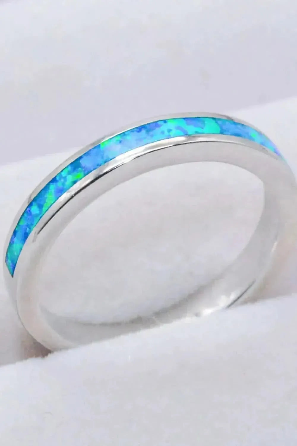 925 Sterling Silver Opal Ring in Sky Blue - Bad Moms Club
