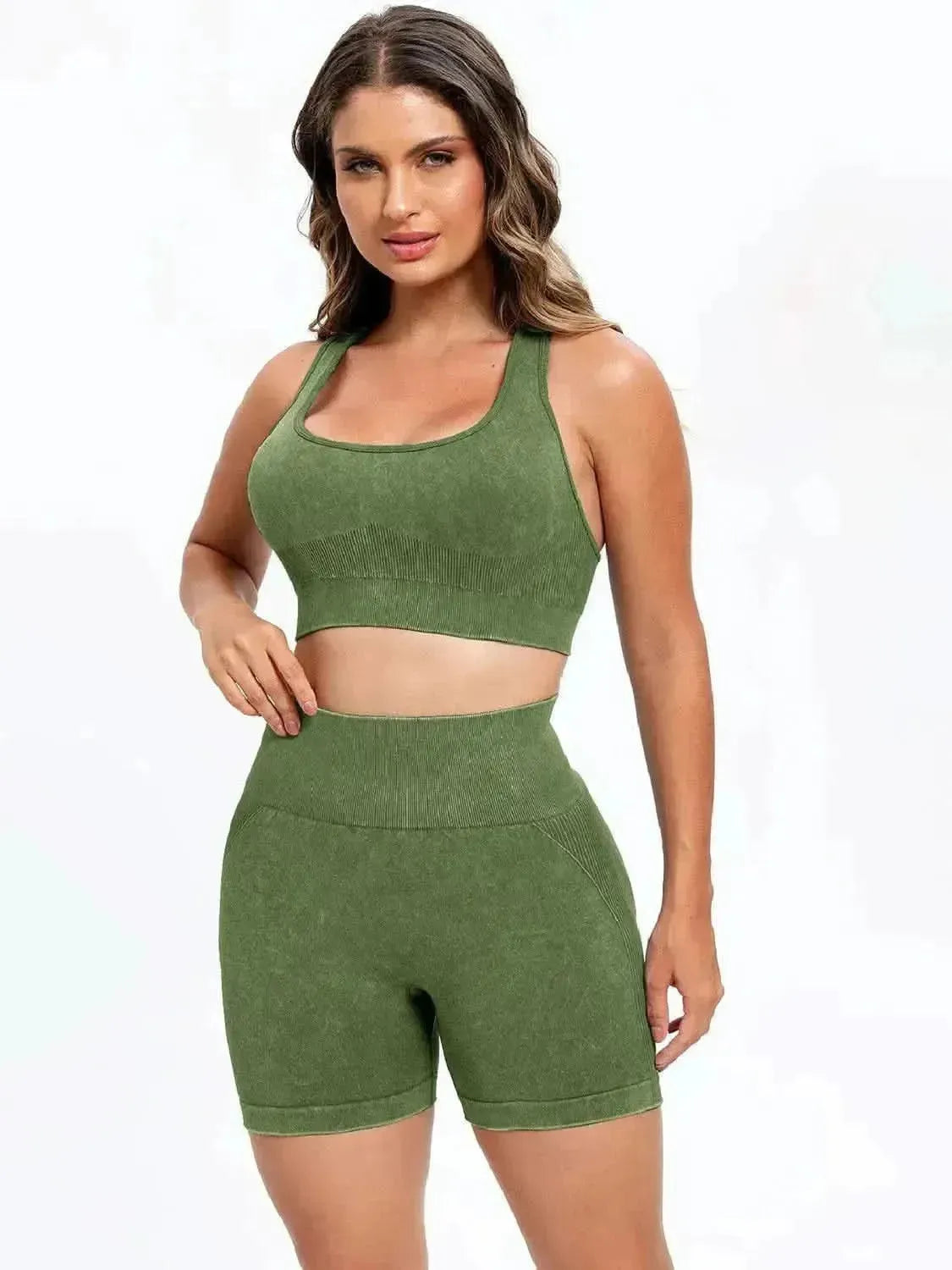 Scoop Neck Wide Strap Top and Shorts Active Set - Bad Moms Club