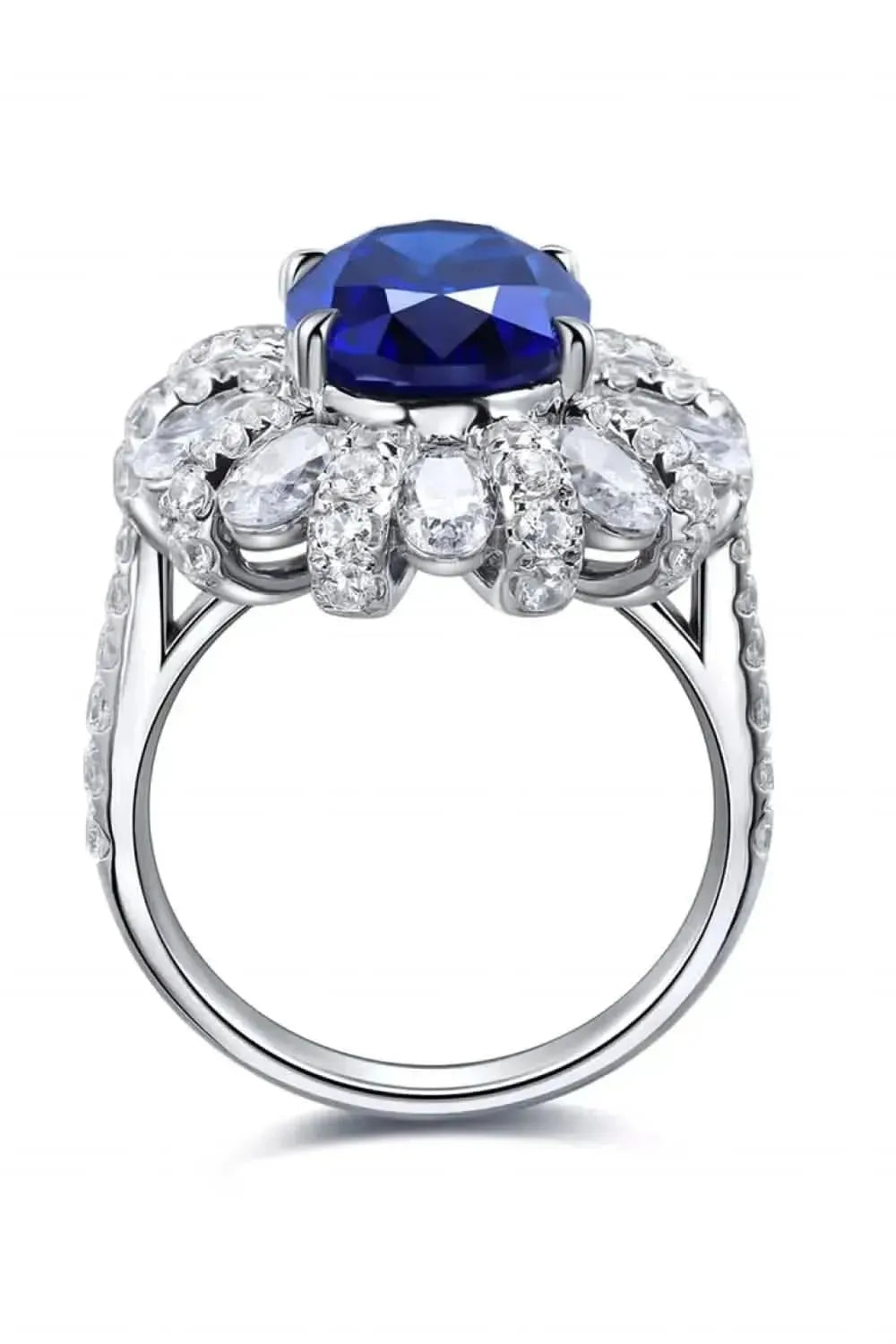 5 Carat Lab-Grown Sapphire Flower Shape Ring - Bad Moms Club