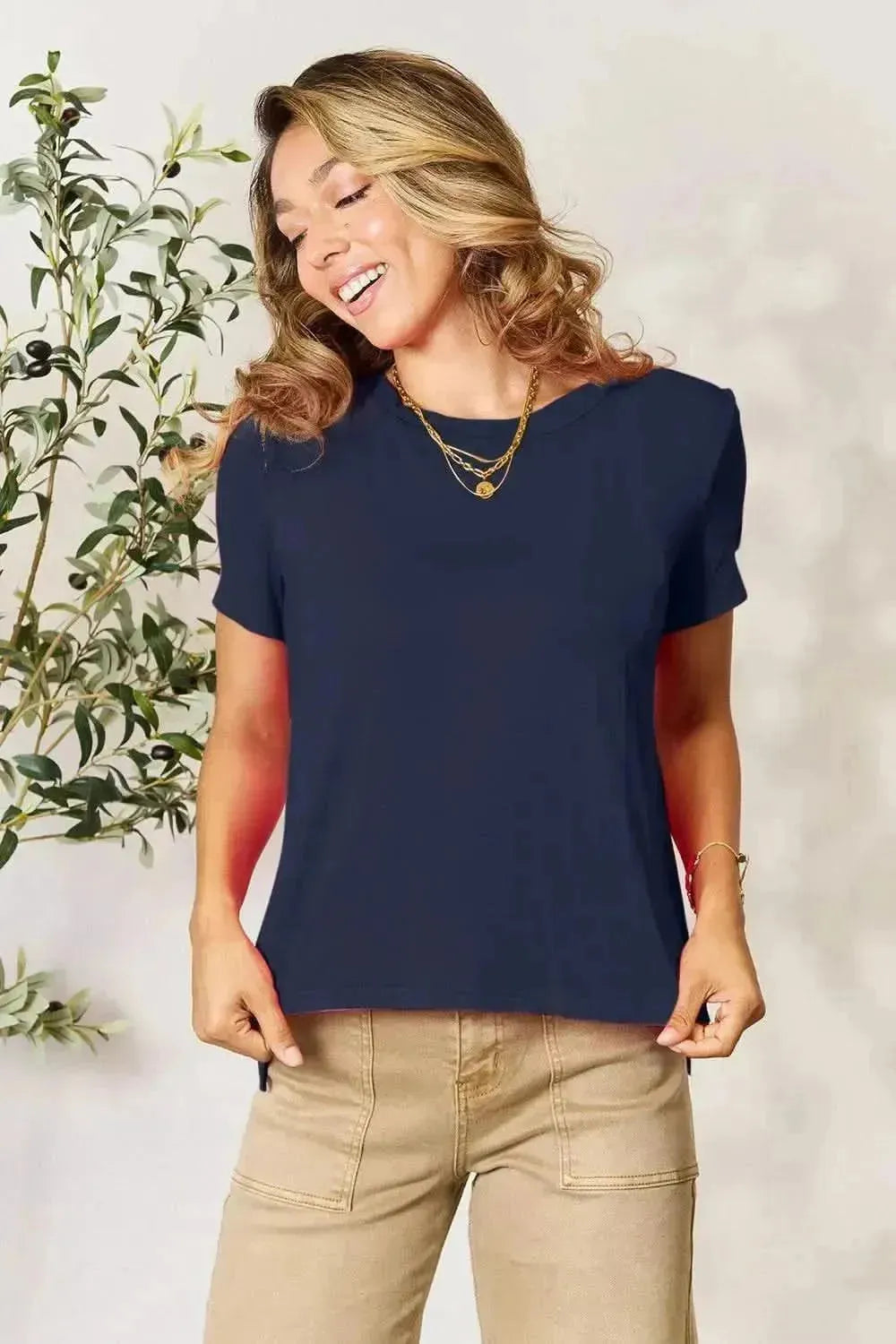 Basic Bae Full Size Round Neck Short Sleeve T-Shirt - Bad Moms Club