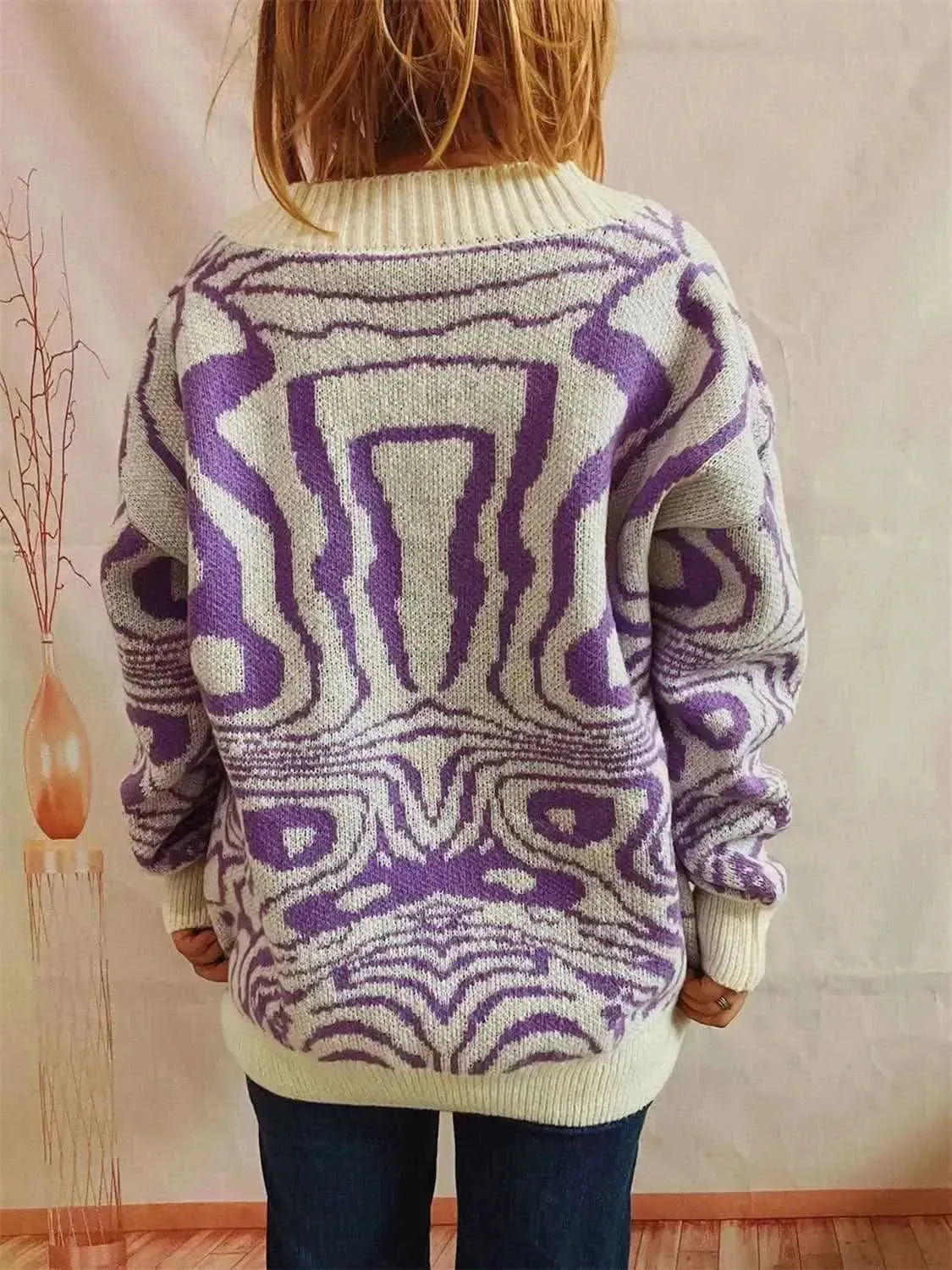 Abstract Pattern Button Down Cardigan - Bad Moms Club