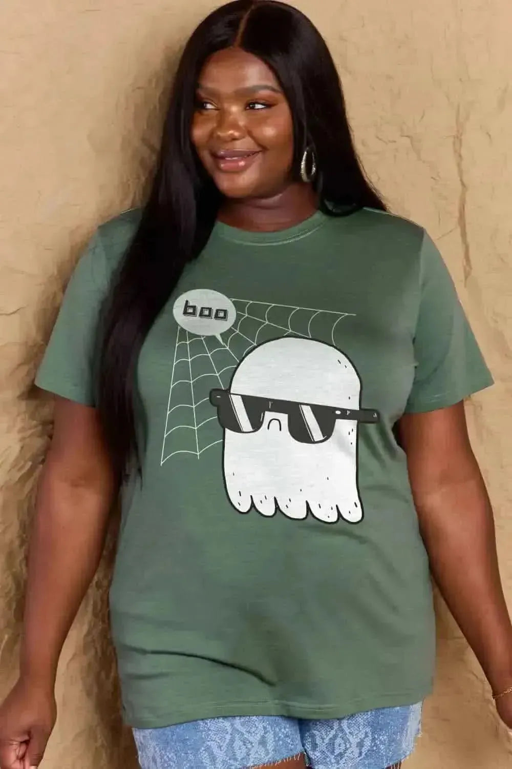 Simply Love Full Size BOO Graphic Cotton T-Shirt - Bad Moms Club