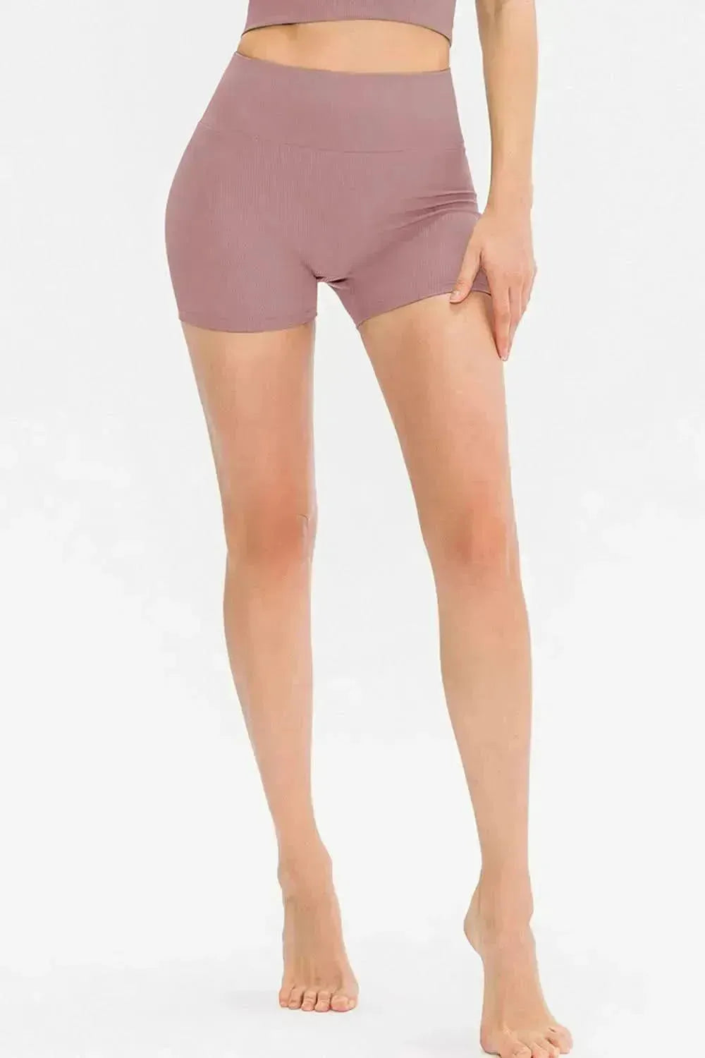 Slim Fit Wide Waistband Sports Shorts - Bad Moms Club