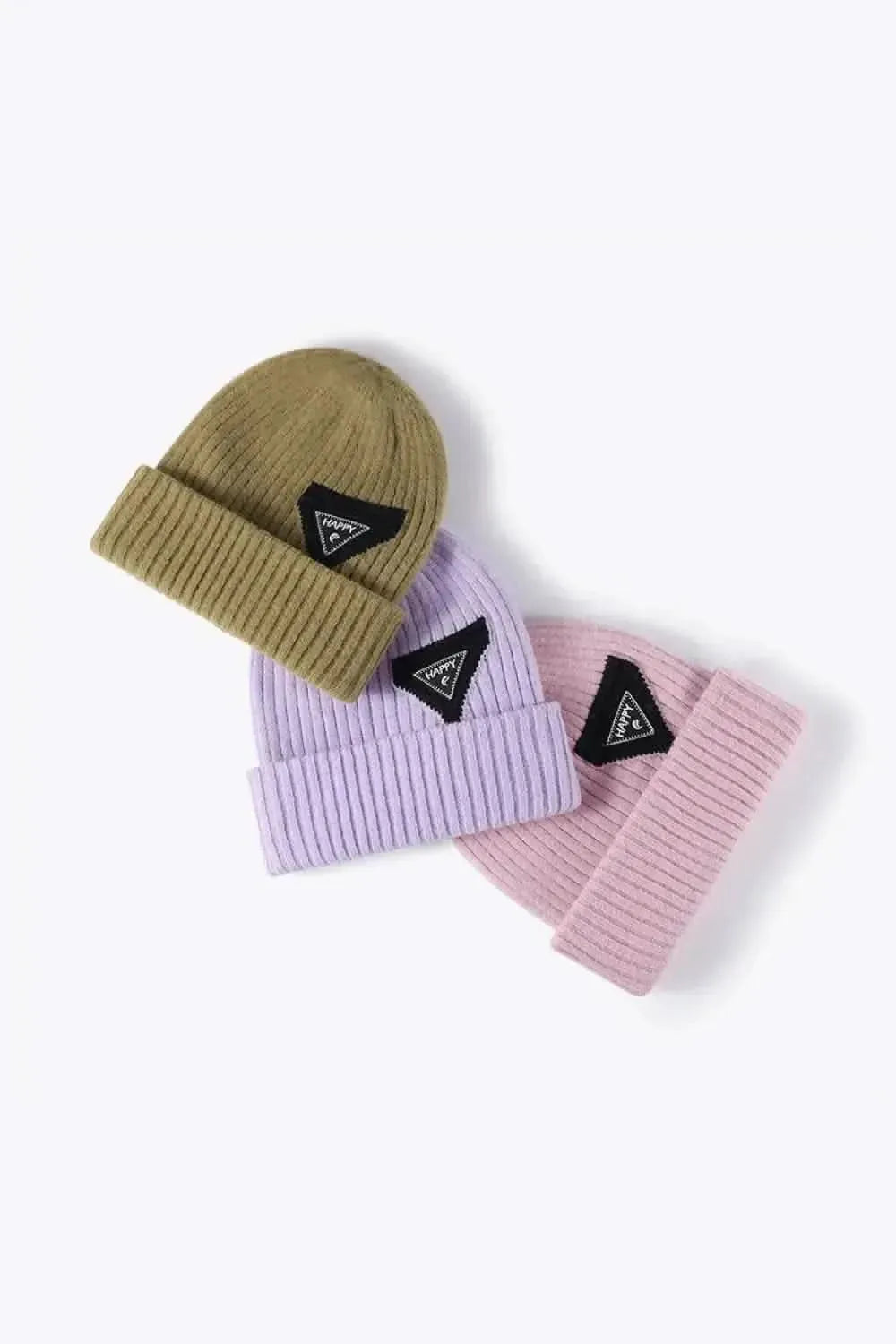 HAPPY Contrast Beanie - Bad Moms Club