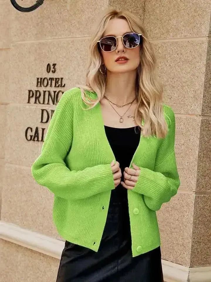 Dropped Shoulder Button Up Cardigan - Bad Moms Club