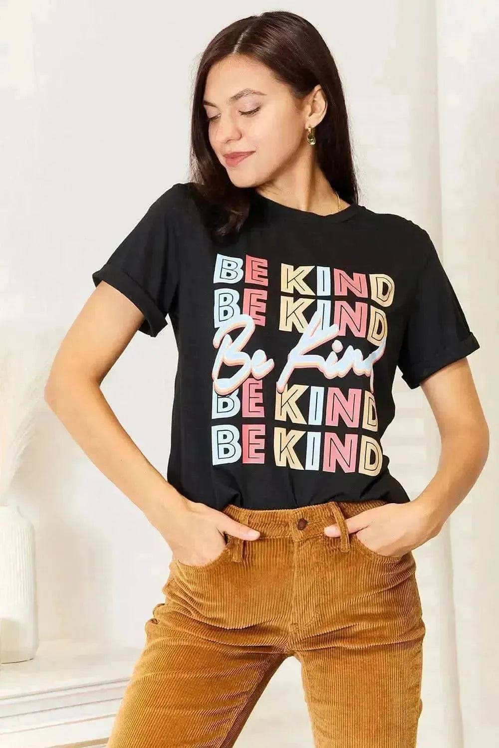 Simply Love BE KIND Graphic Round Neck T-Shirt - Bad Moms Club