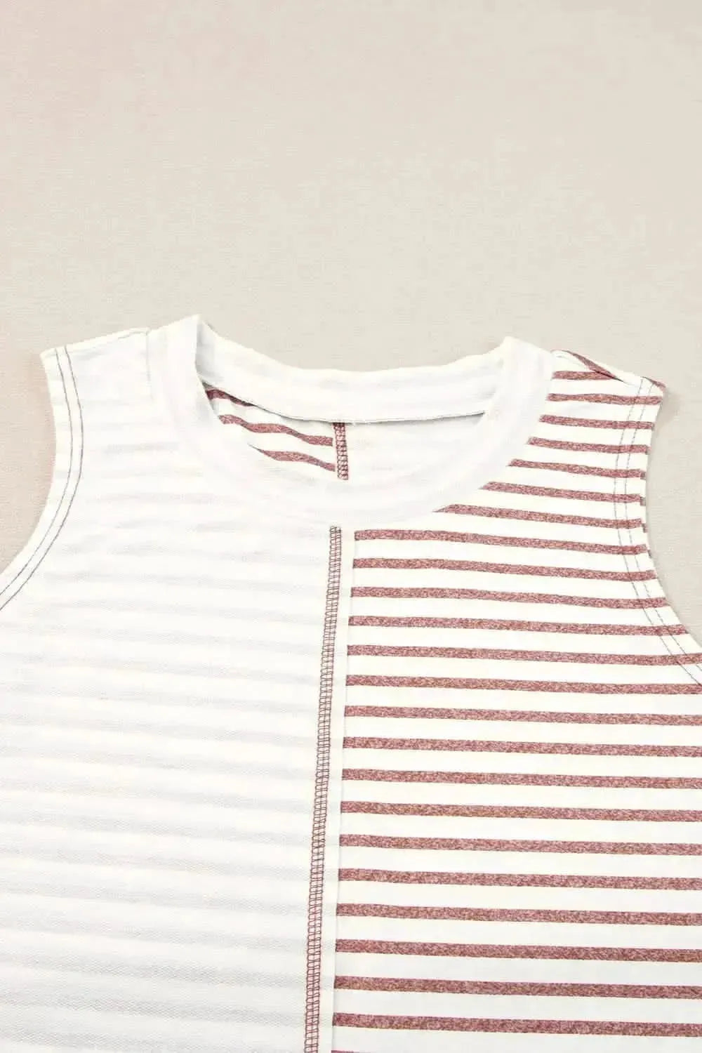 Striped Round Neck Tank - Bad Moms Club