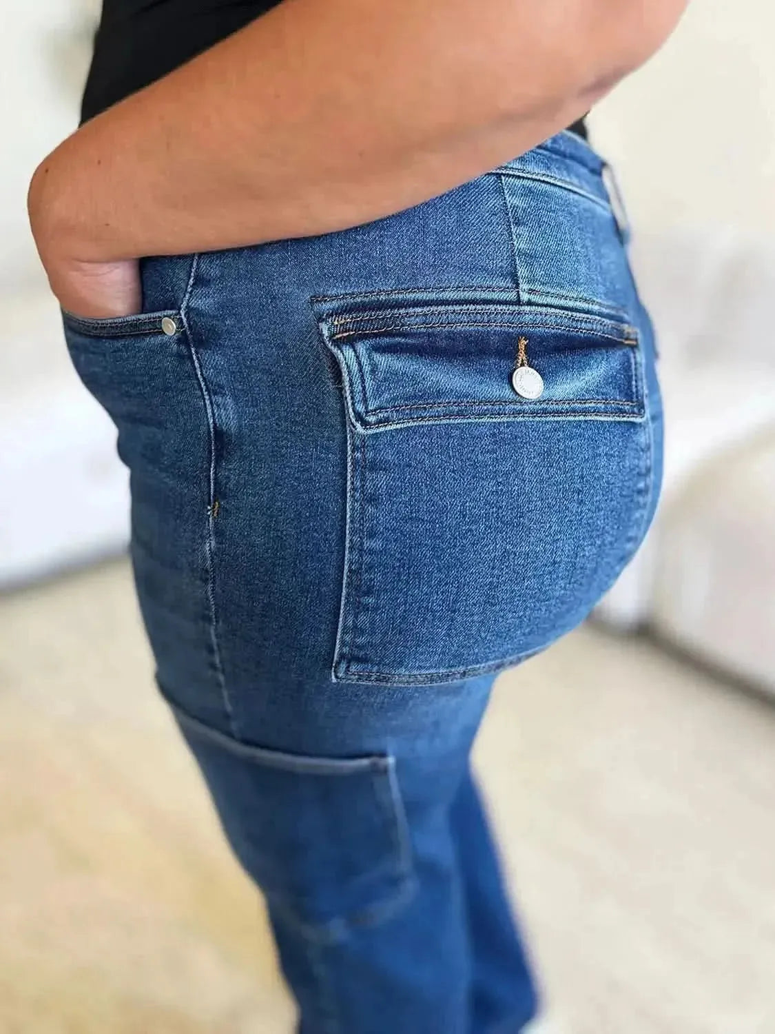 Judy Blue Full Size High Waist Cargo Jeans - Bad Moms Club