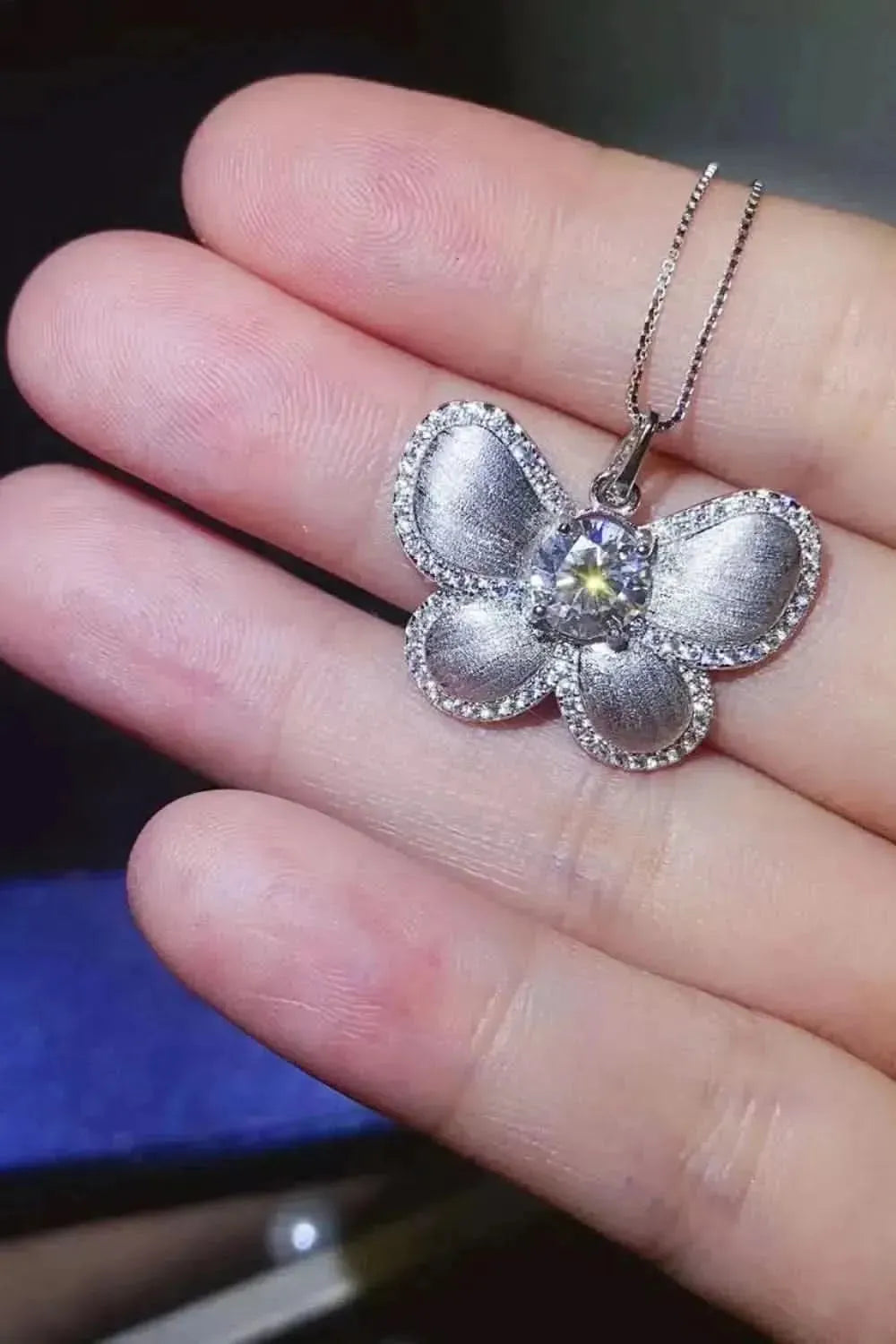 1 Carat Moissanite Butterfly Pendant Necklace - Bad Moms Club