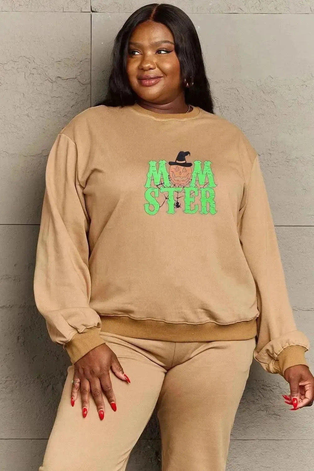 Simply Love Full Size Drop Shoulder Graphic Sweatshirt - Bad Moms Club