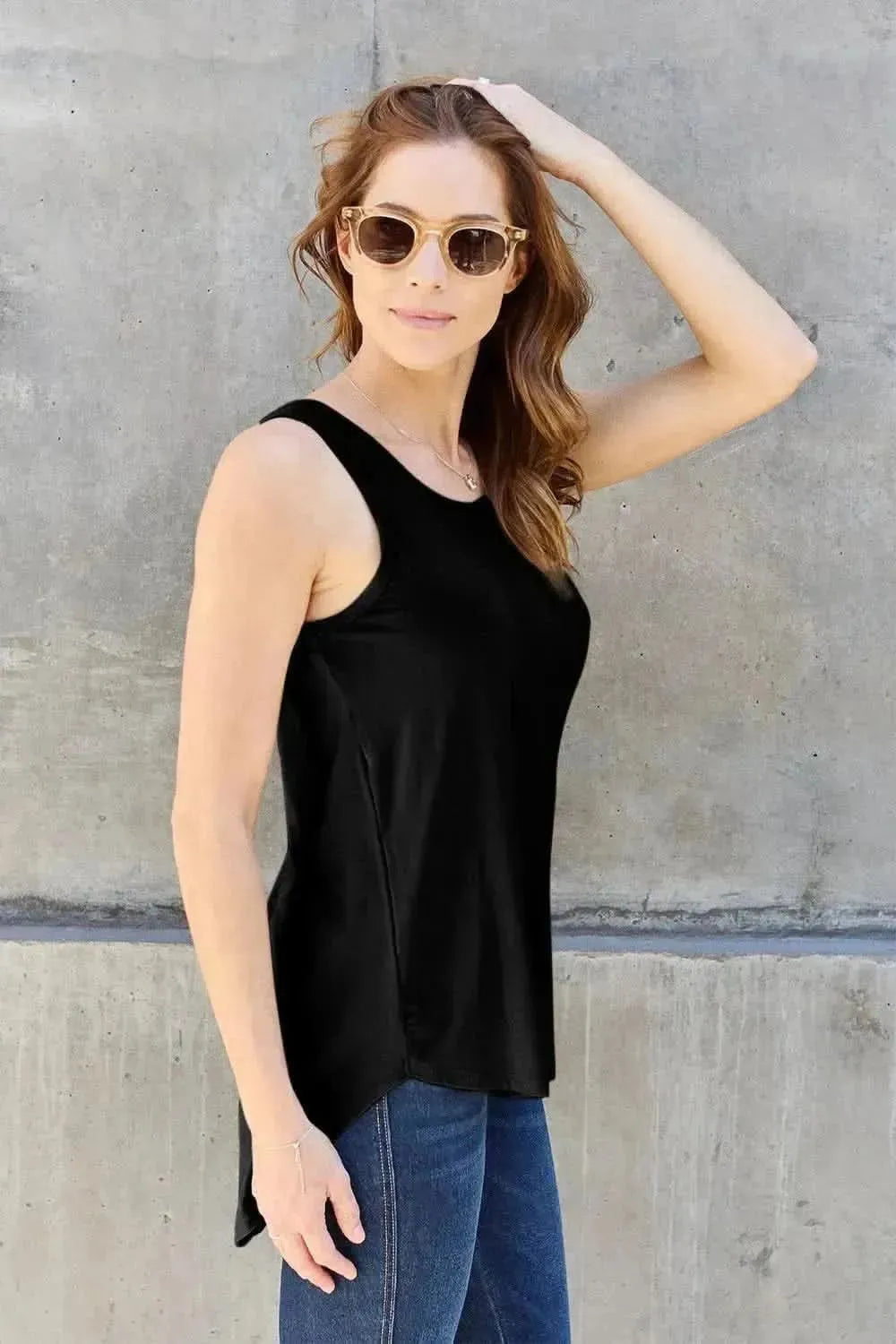 Basic Bae Bamboo Full Size Round Neck Tank - Bad Moms Club