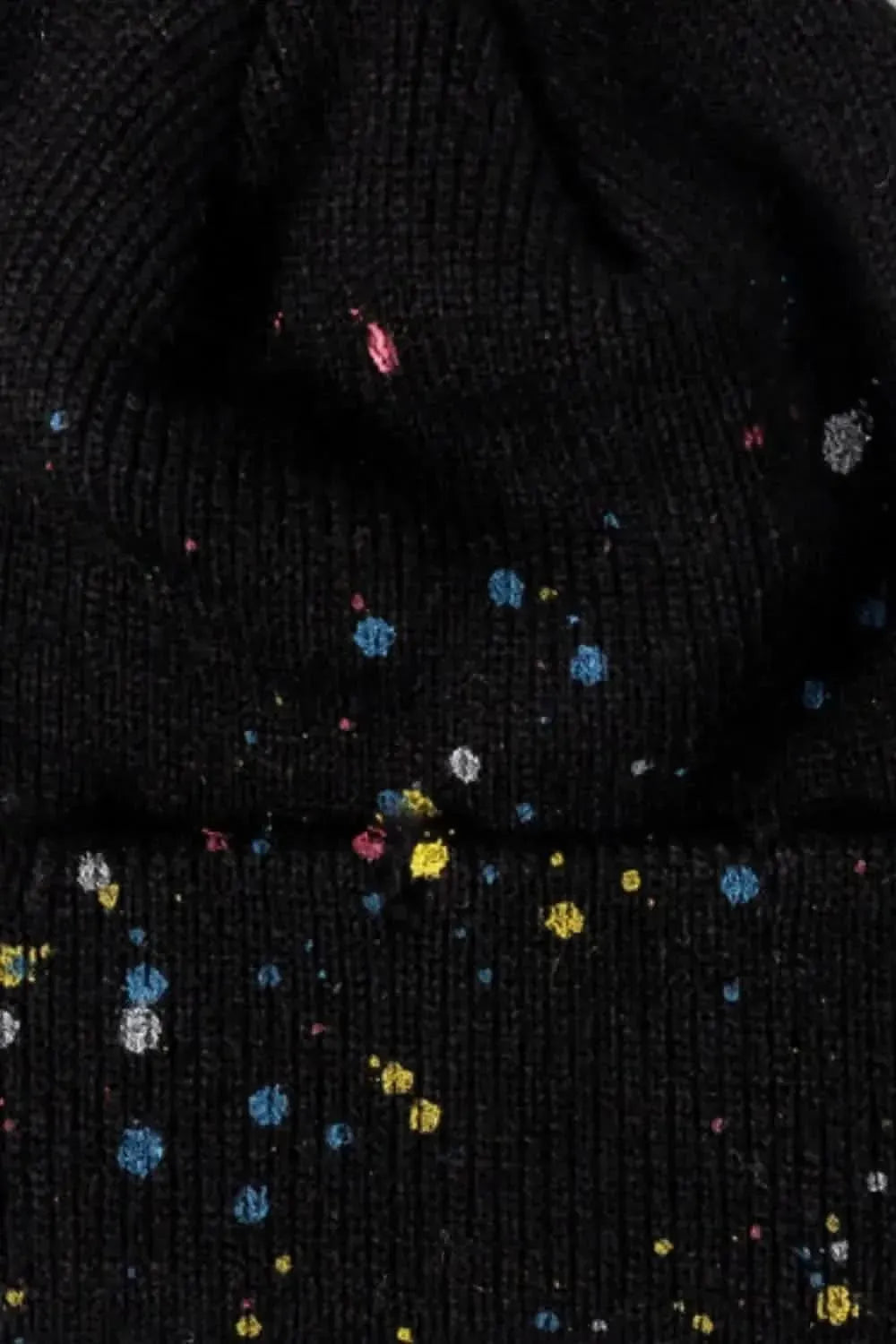 Confetti Rib-Knit Cuff Beanie - Bad Moms Club