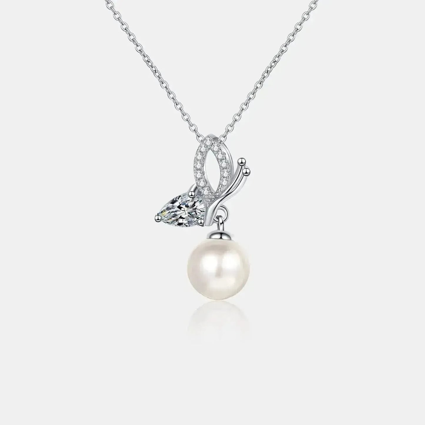 Pearl Pendant Moissanite 925 Sterling Silver Necklace - Bad Moms Club
