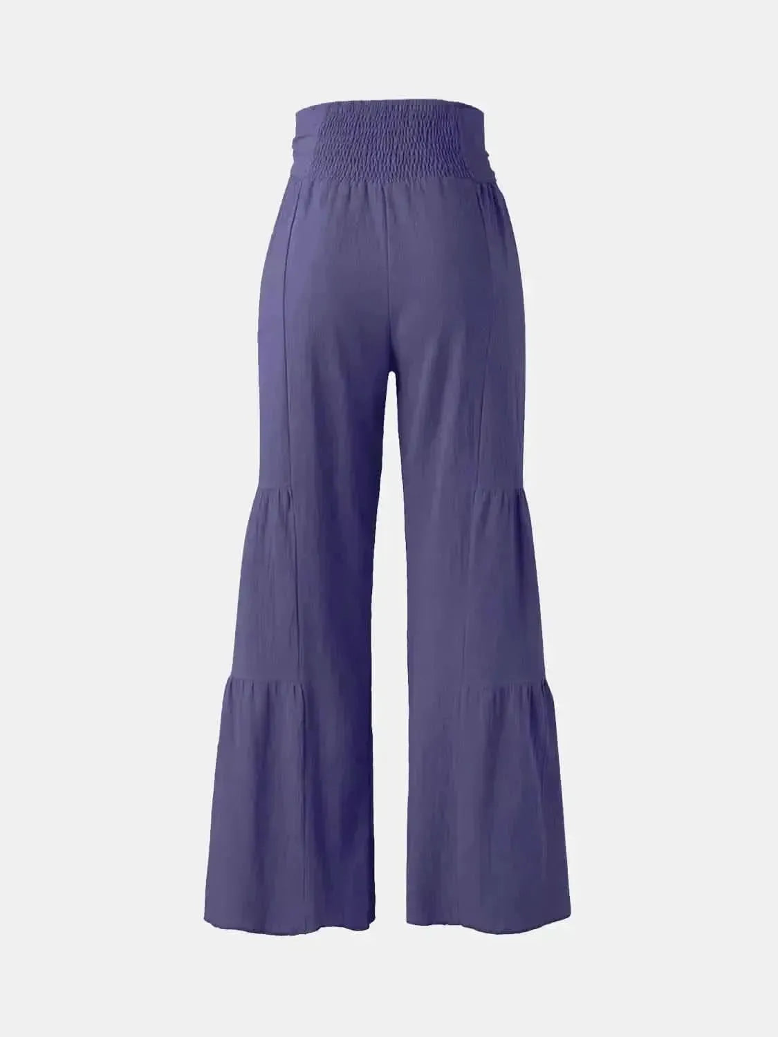 Tied Ruched Wide Leg Pants - Bad Moms Club