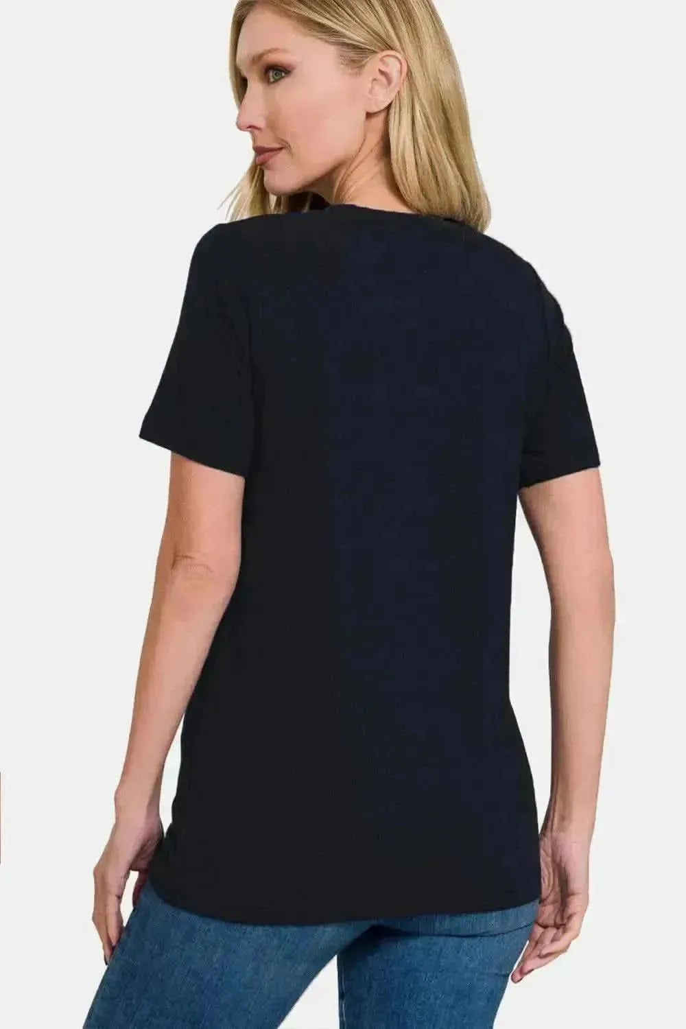 Zenana Full Size Crew Neck Short Sleeve T-Shirt - Bad Moms Club