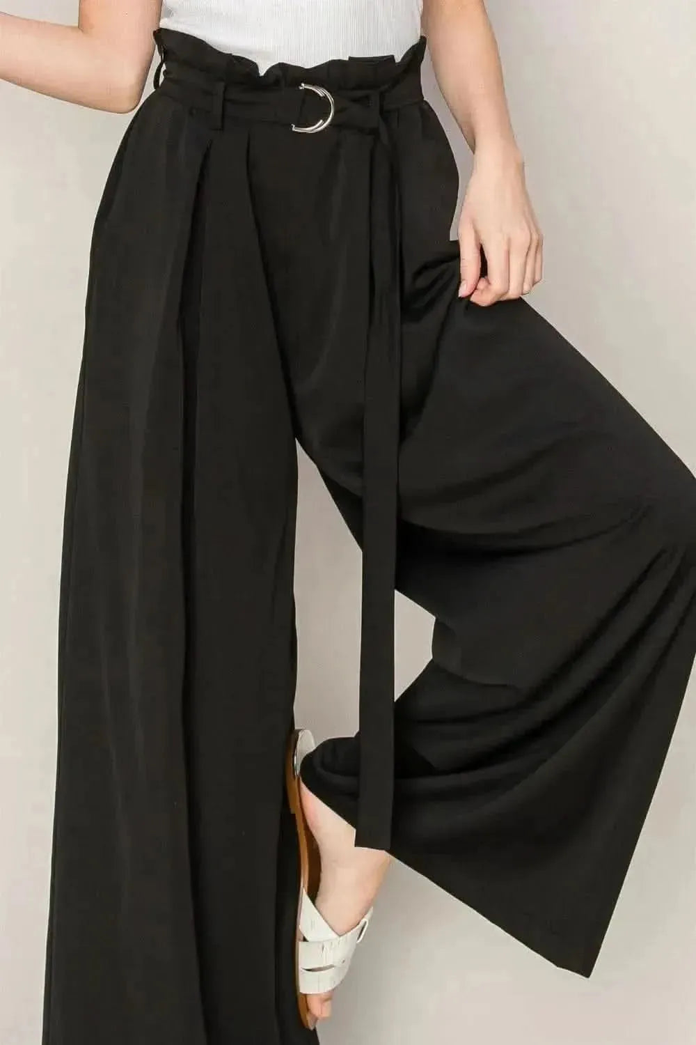 HYFVE Paperbag Waist Wide Leg Pants - Bad Moms Club