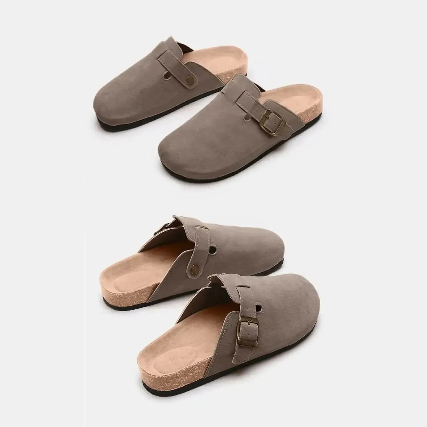 Suede Closed Toe Buckle Slide - Bad Moms Club