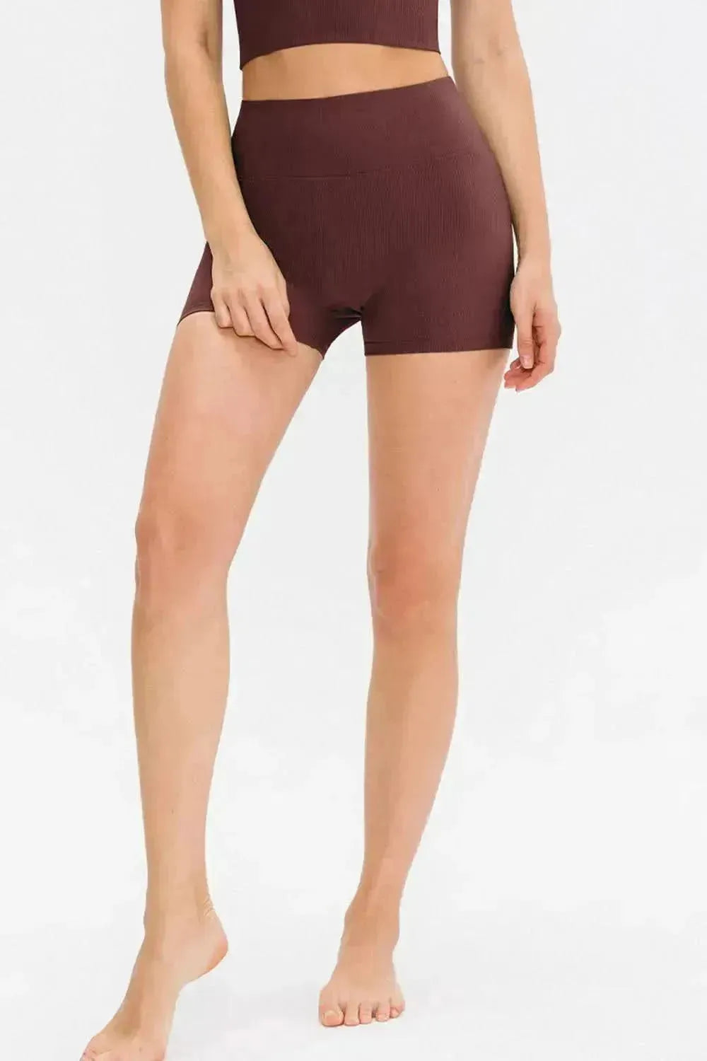 Slim Fit Wide Waistband Sports Shorts - Bad Moms Club