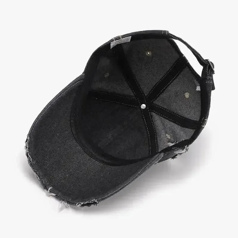Distressed Adjustable Cotton Baseball Cap - Bad Moms Club