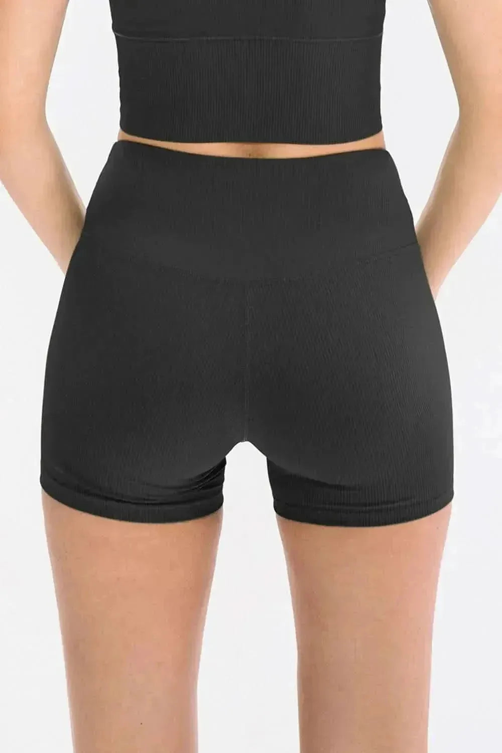 Slim Fit Wide Waistband Sports Shorts - Bad Moms Club