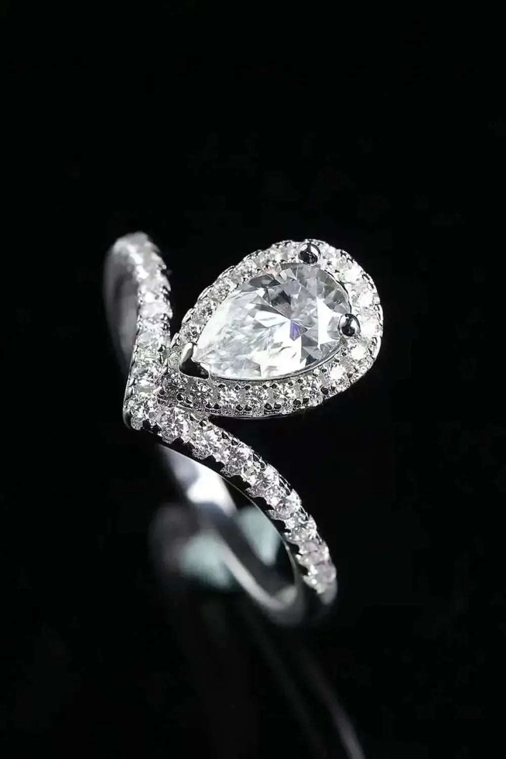 2 Carat Moissanite Teardrop Ring - Bad Moms Club