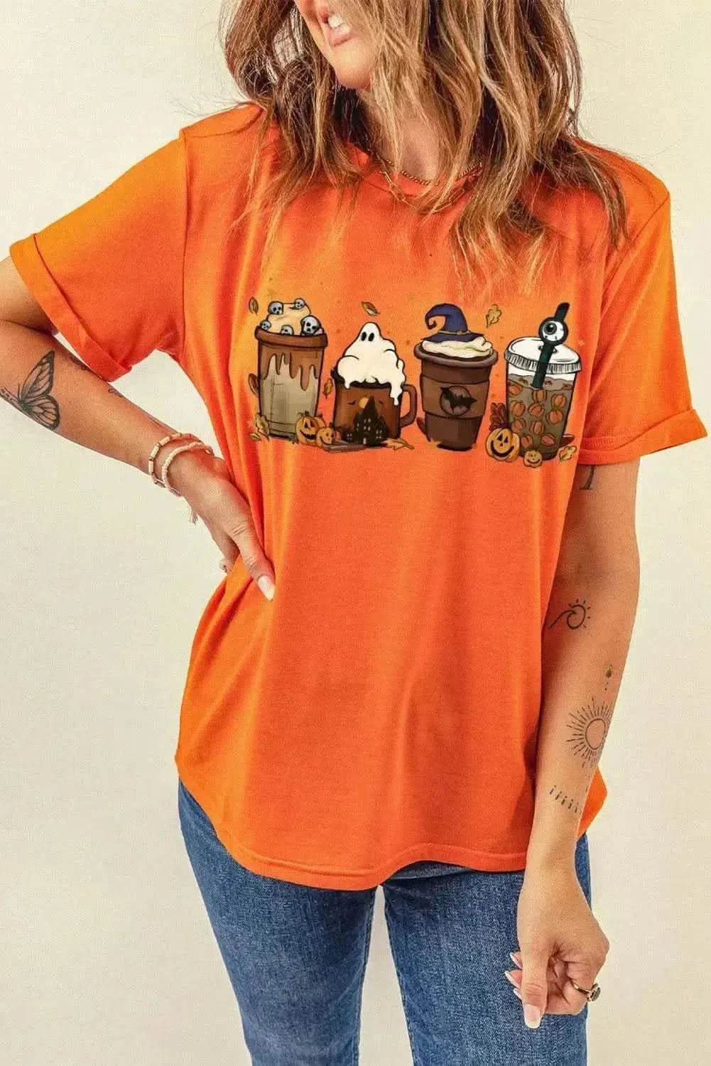 Graphic Round Neck T-Shirt - Bad Moms Club