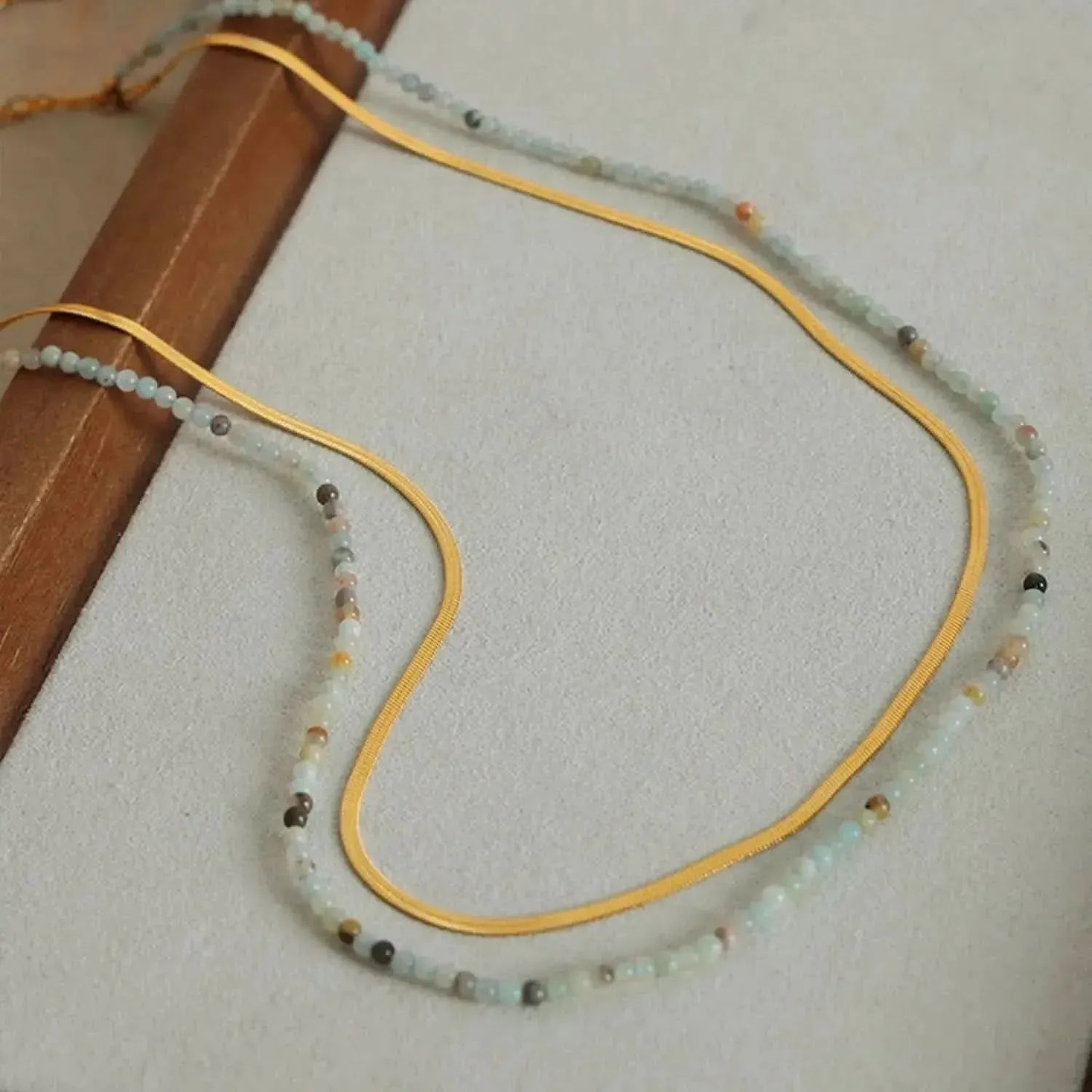 Beaded Titanium Steel Double-Layered Necklace - Bad Moms Club