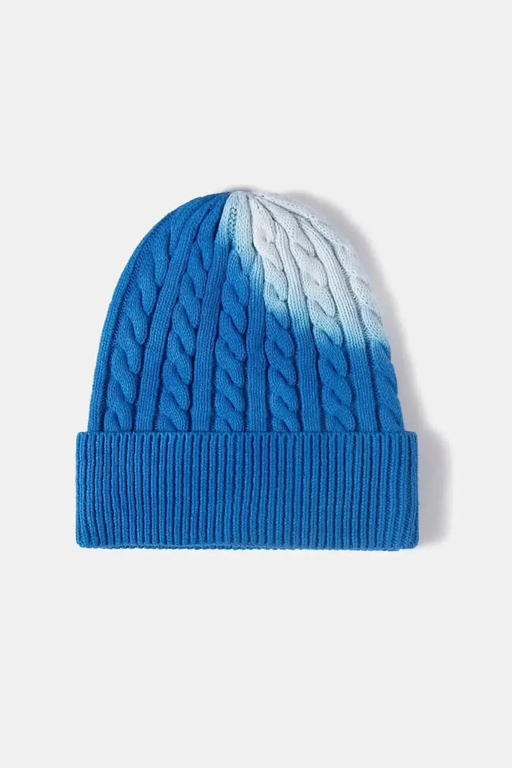 Contrast Tie-Dye Cable-Knit Cuffed Beanie - Bad Moms Club