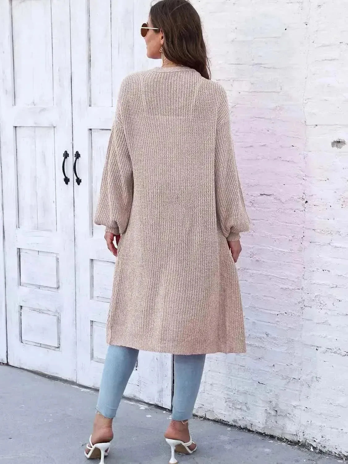 Open Front Longline Cardigan with Pockets - Bad Moms Club
