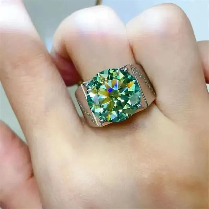 10 Carat Moissanite 925 Sterling Silver Signet Ring - Bad Moms Club