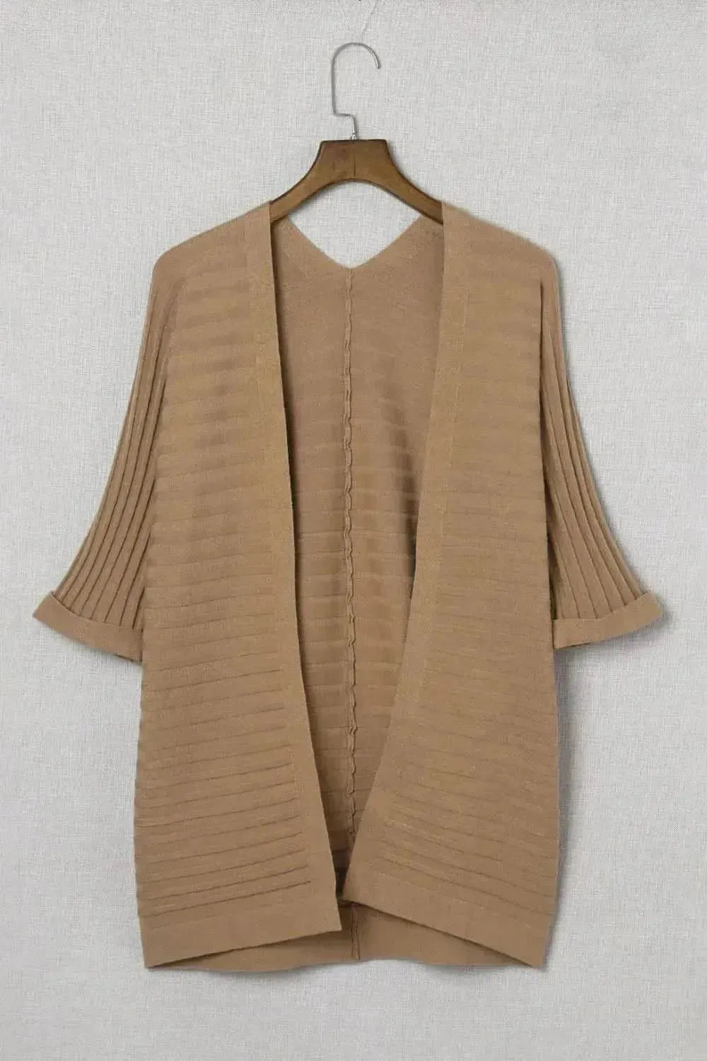 Ribbed Open Front Knit Cardigan - Bad Moms Club