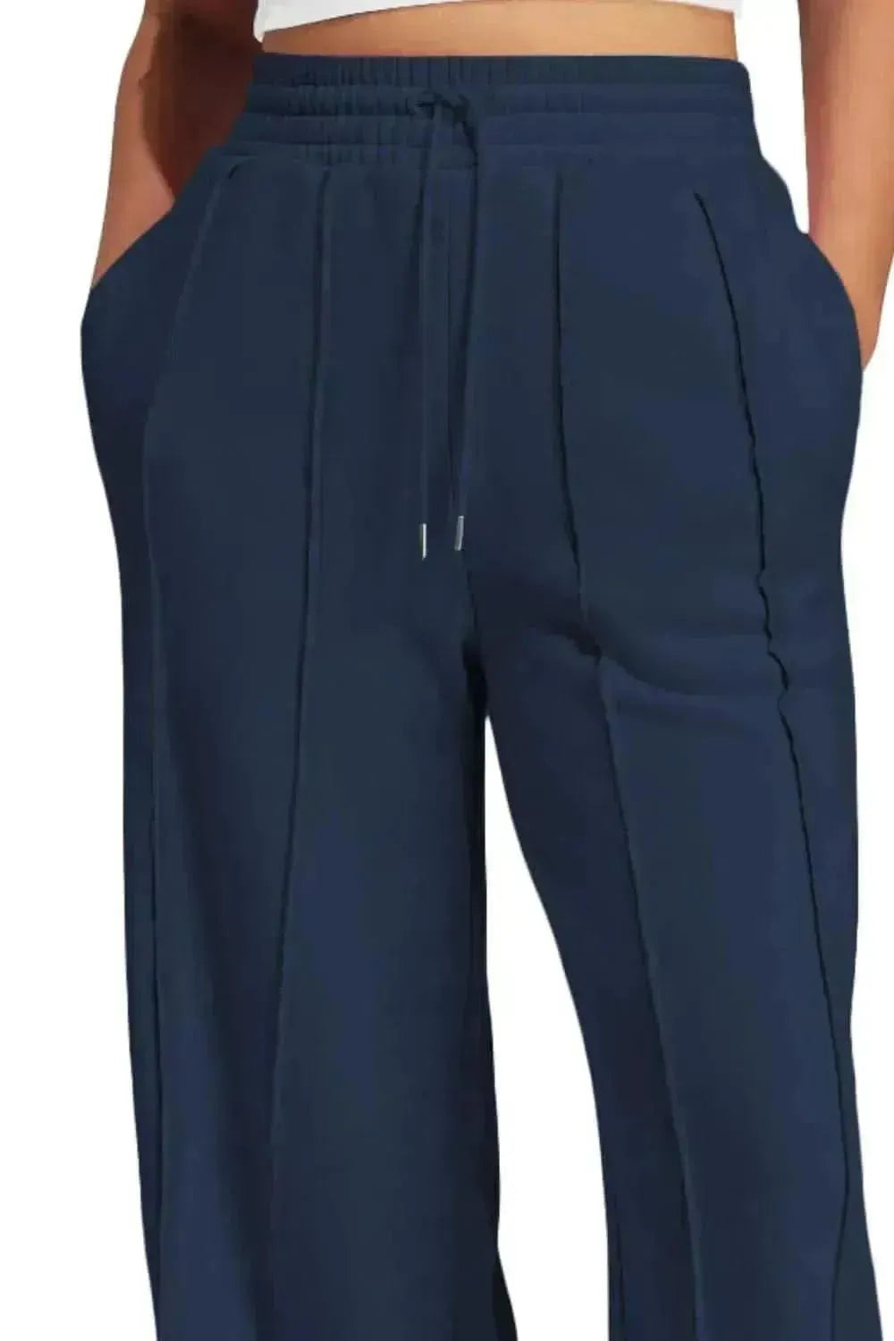 Drawstring Wide Leg Active Pants - Bad Moms Club