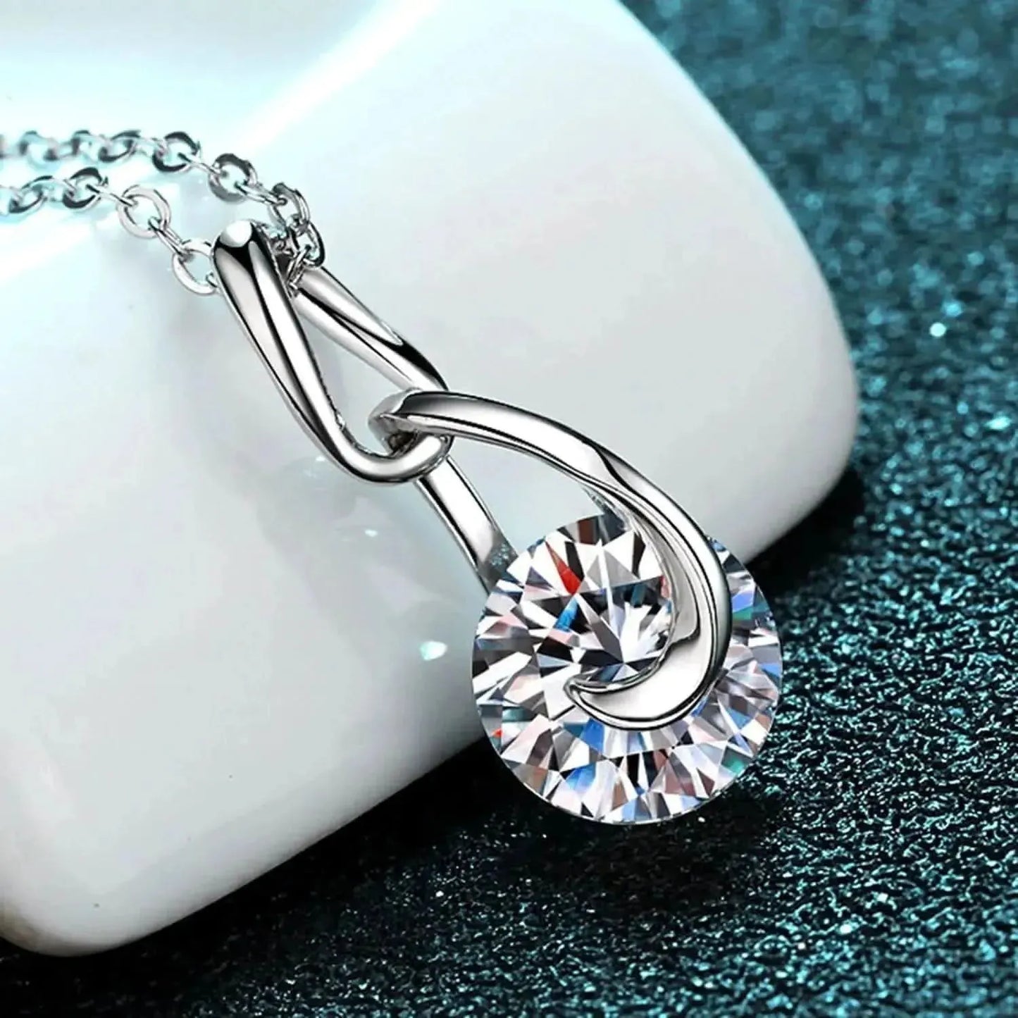 2 Carat Moissanite 925 Sterling Silver Necklace - Bad Moms Club