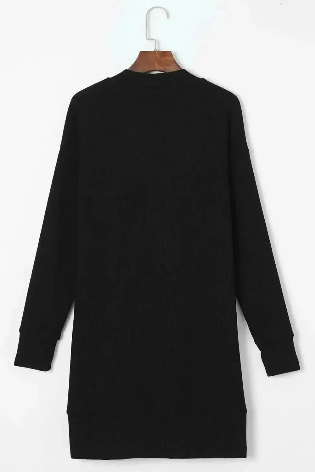 Pocketed Open Front Long Sleeve Cardigan - Bad Moms Club